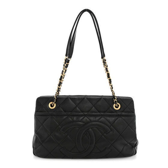 Chanel Caviar Quilted Timeless CC Soft Tote Black Image 1