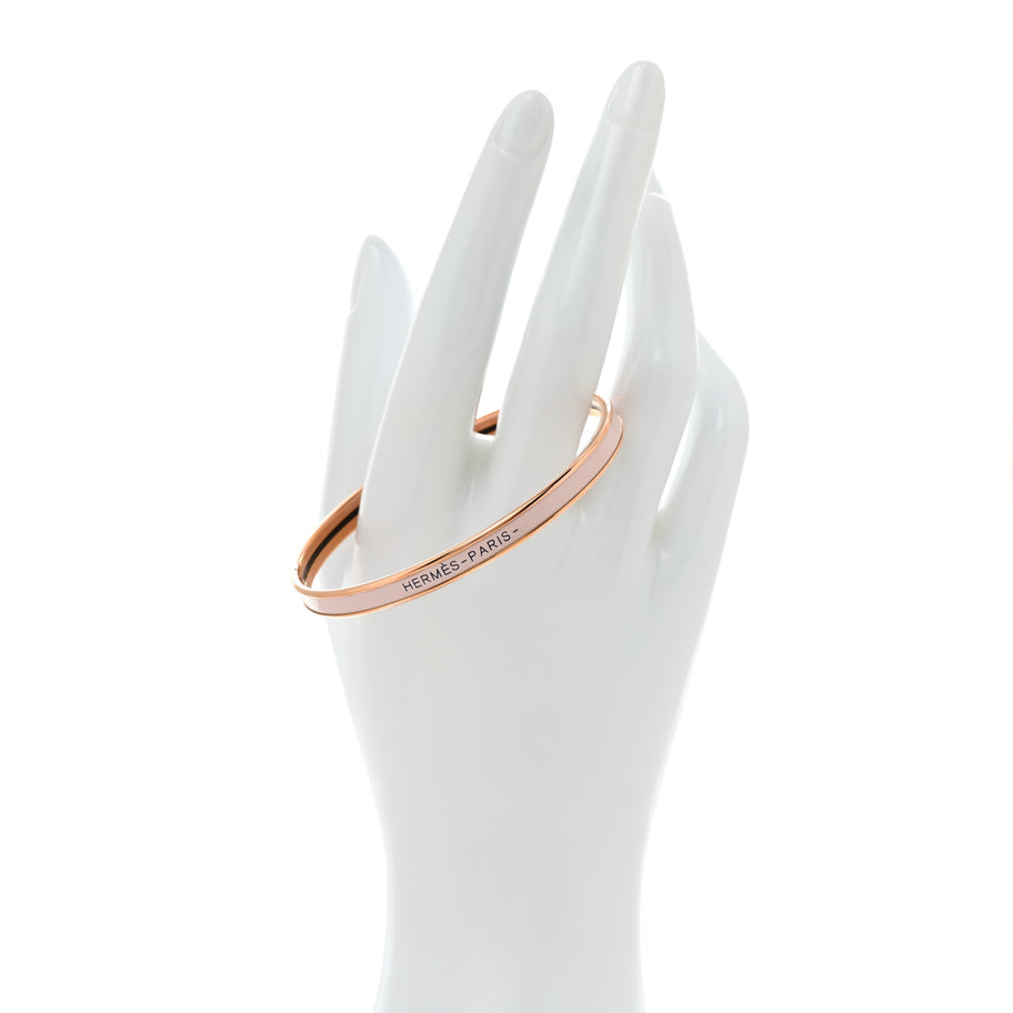 Hermes Enamel Extra Narrow Uni Bracelet 65 Rose Candeur Image 2