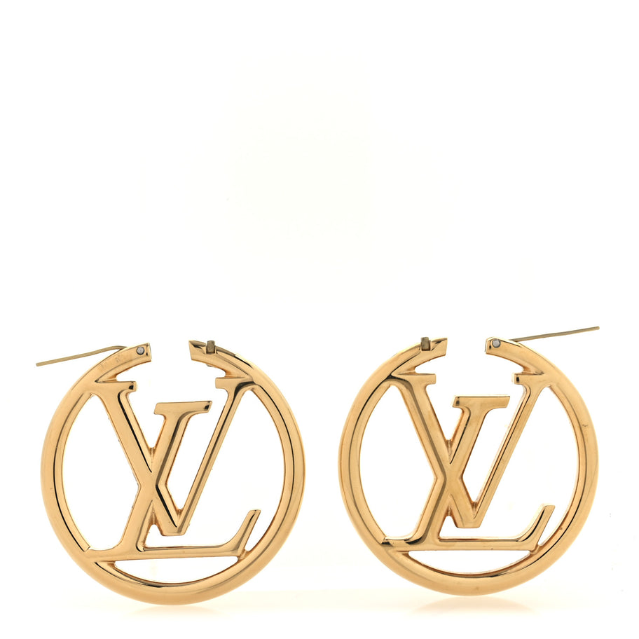 Louis Vuitton Metal Louise Hoop Earrings Gold Image 3