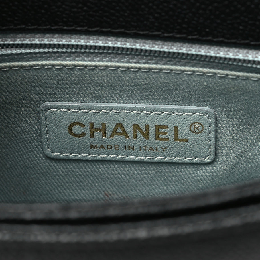 Chanel Grained Calfskin Quilted Small Cuba Top Handle Flap Black Image 6