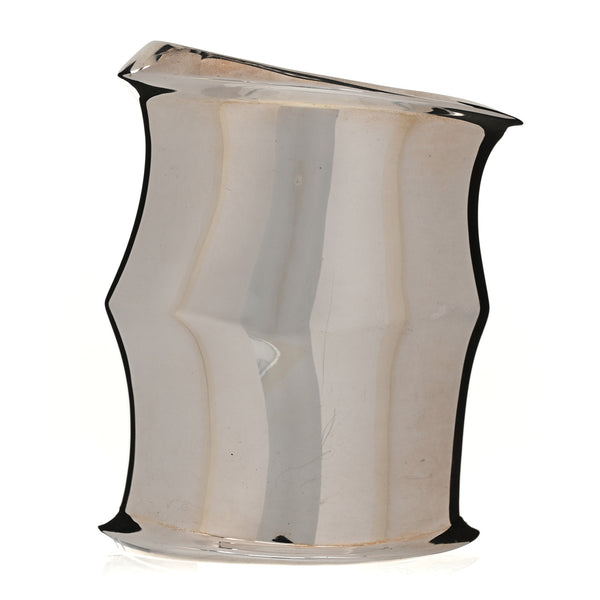 Saint Laurent Brass Organic Oversized Cuff Bracelet L Argent Brilliant