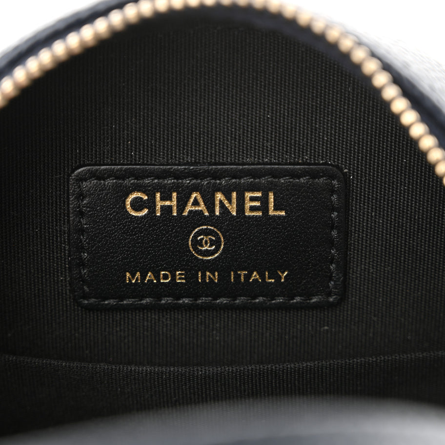 Chanel Caviar Quilted Round Filigree Crossbody Navy Black Image 6