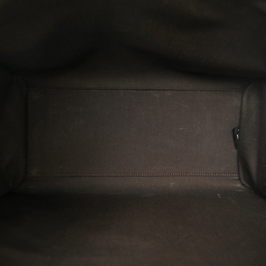 Fendi Canvas Vitello King Logo Embroidered Medium Sunshine Shopper Tote Grezzo Ghianda Image 5