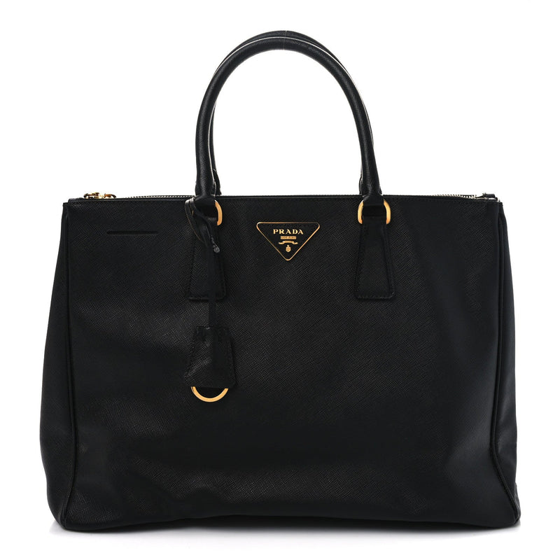  Prada Saffiano Lux Large Galleria Double Zip Tote Black