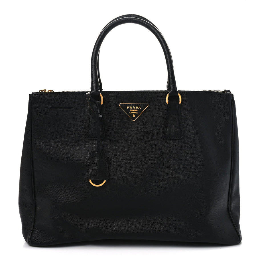 Prada Saffiano Lux Large Galleria Double Zip Tote Black Image 1