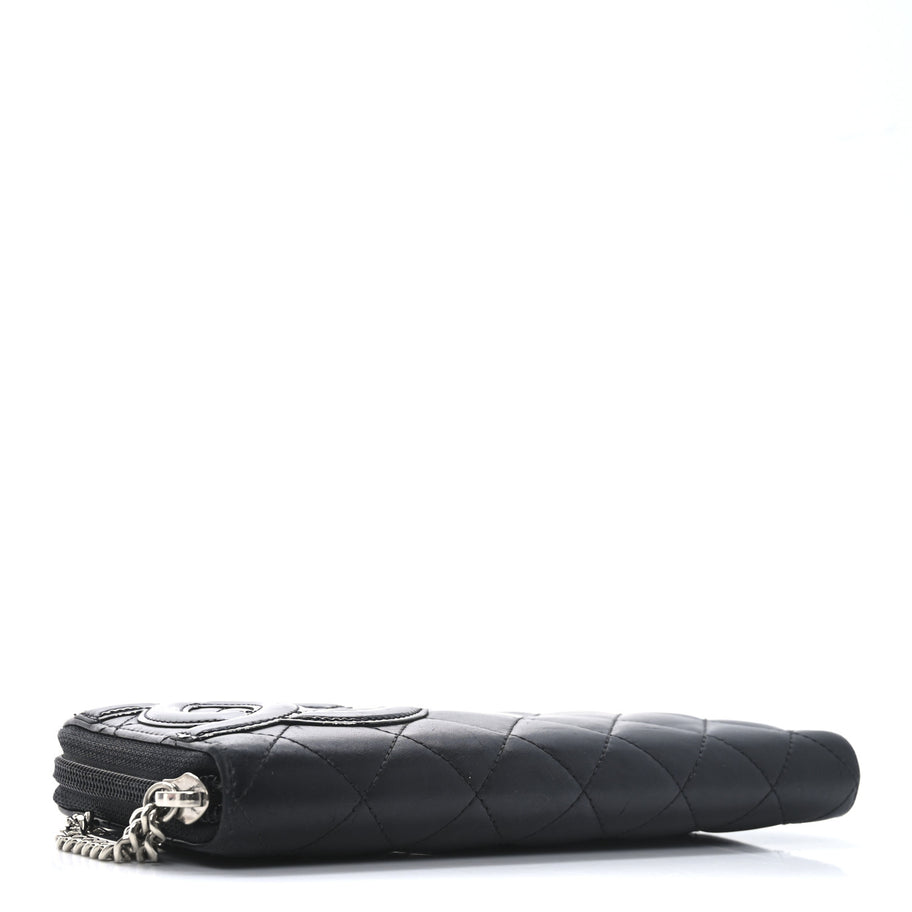 Chanel Calfskin Quilted Cambon Large Gusset Zip Around Wallet Black Image 4