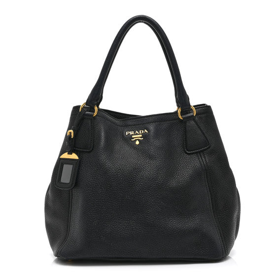  Prada Vitello Daino Tote Black