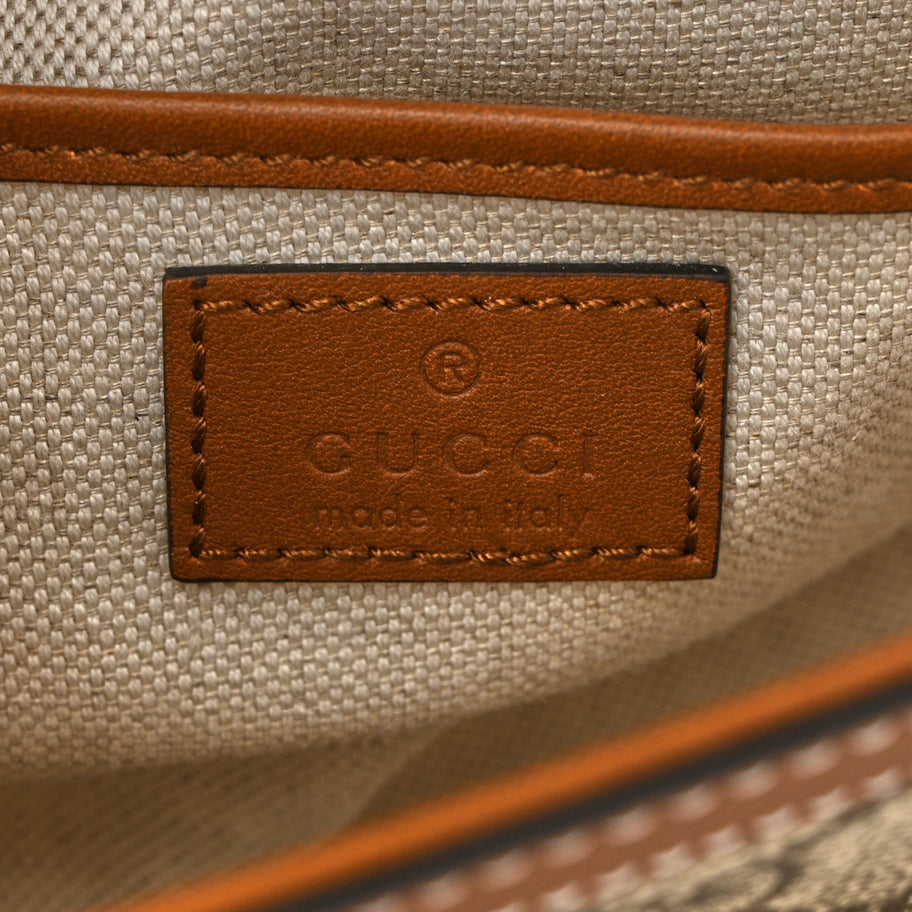 Gucci GG Supreme Monogram Horsebit 1955 Soft Small Shoulder Bag Beige Brown Image 6