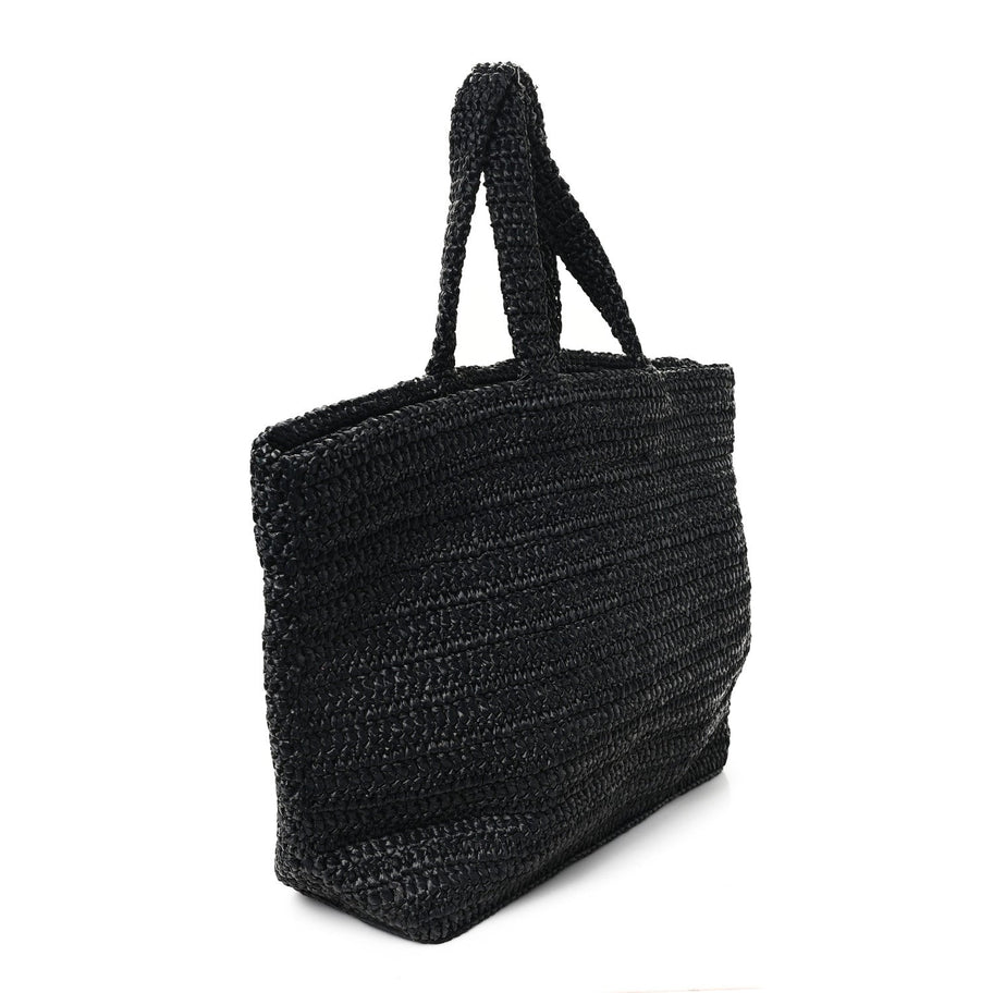 Saint Laurent Raffia Rive Gauche Tote Black Image 3