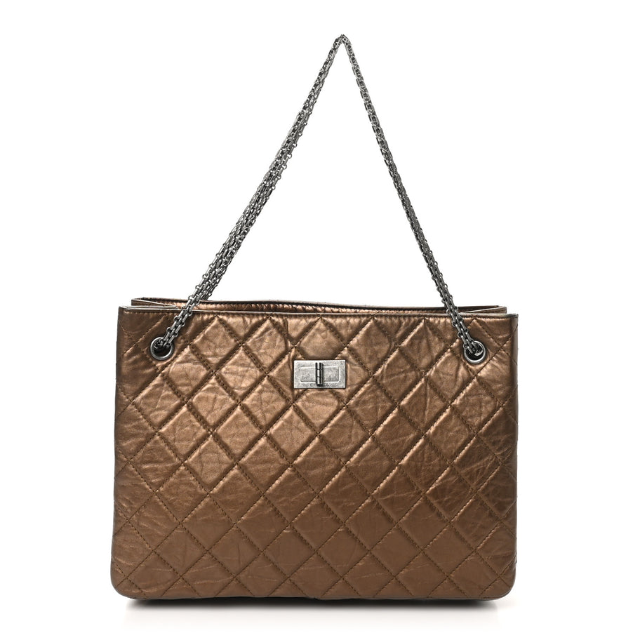 Chanel Aged Calfskin Reissue 2.55 Tote Bronze Image 1