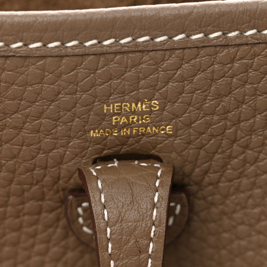 Hermes Taurillon Clemence Amazone Evelyne TPM Etoupe Bleu Indigo Image 6