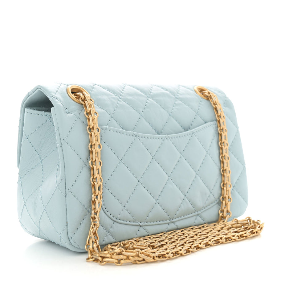 Chanel Aged Calfskin Quilted 2.55 Reissue Mini Flap Light Blue Image 3