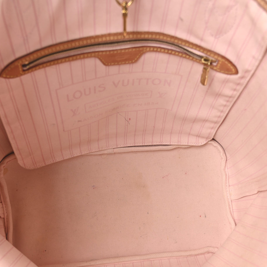 Louis Vuitton Damier Azur Neo Neverfull MM Rose Ballerine Image 6