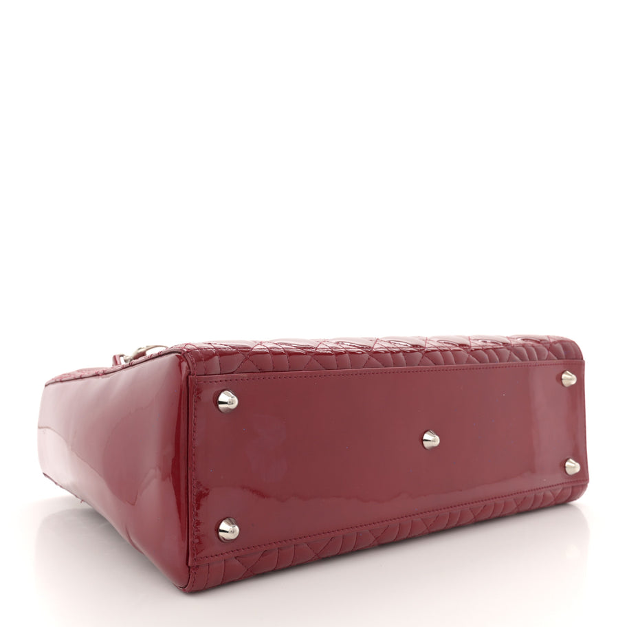 Christian Dior Patent Cannage Large Lady Dior Red Image 4