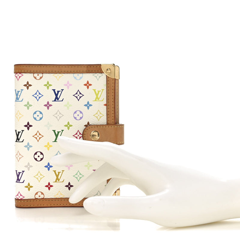  Louis Vuitton Monogram Multicolor Small Ring Agenda Cover White