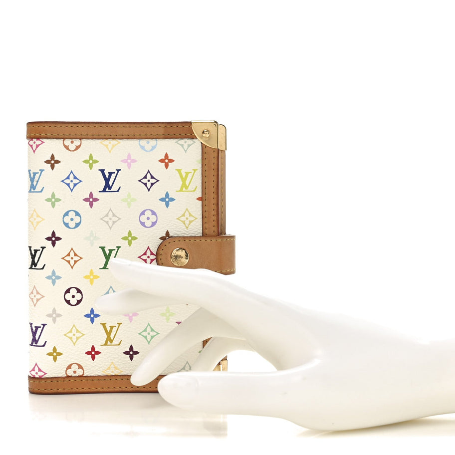 Louis Vuitton Monogram Multicolor Small Ring Agenda Cover White Image 2