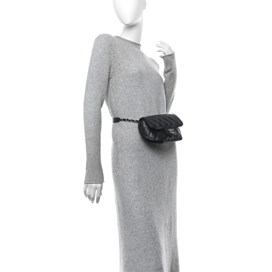 Chanel Calfskin Quilted CC Uniform Flap Belt Bag Black Image 2