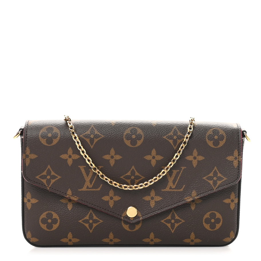 Louis Vuitton Monogram Pochette Felicie Chain Wallet Fuchsia Image 1
