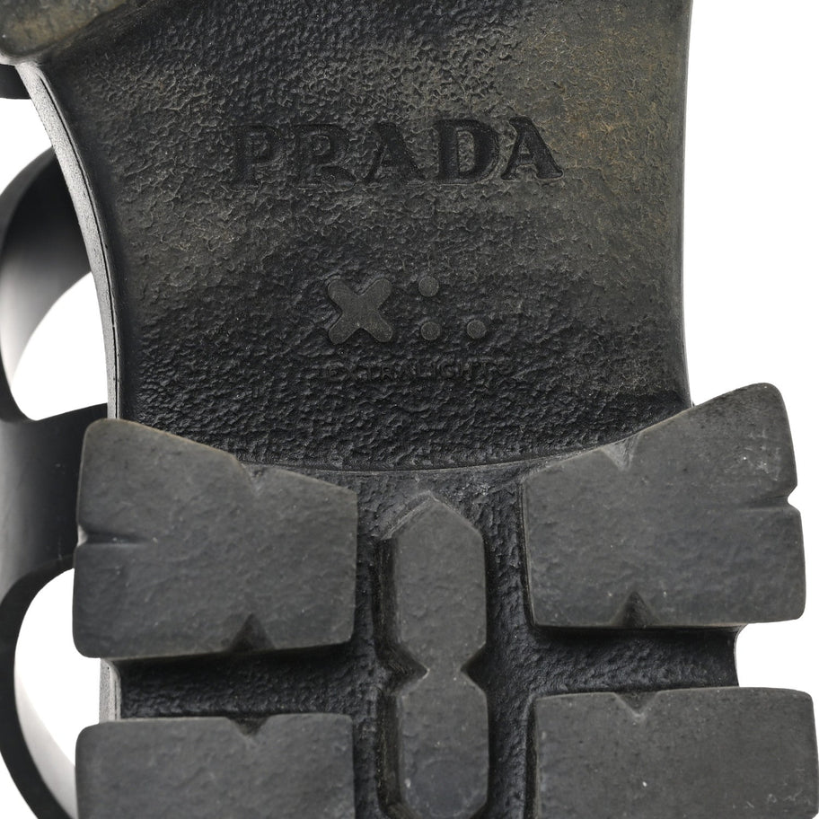 Prada Foam Rubber Triangle Logo Monolith 55mm Cage Sandals 39 Black Image 7