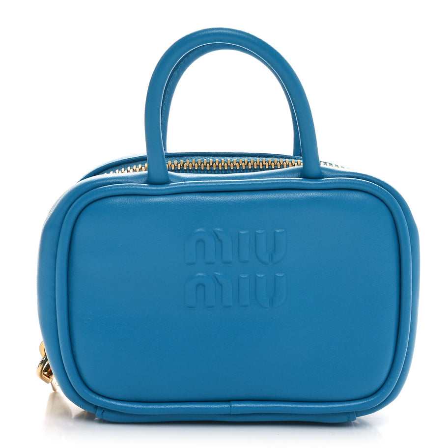 Miu Miu Calfskin Micro Beau Bag Voyage Blue Image 1