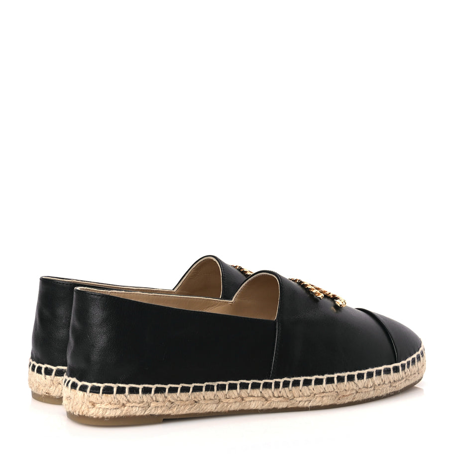 Chanel Calfskin Chain CC Espadrilles 40 Black Image 4