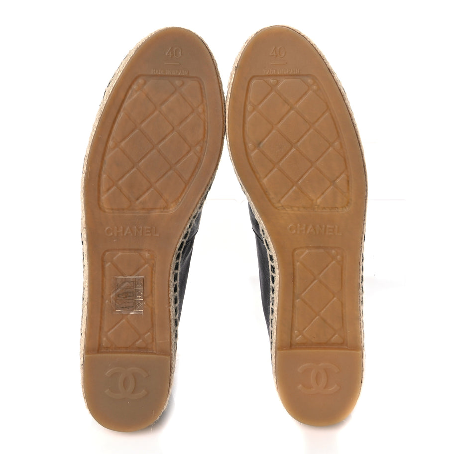 Chanel Calfskin Chain CC Espadrilles 40 Black Image 6