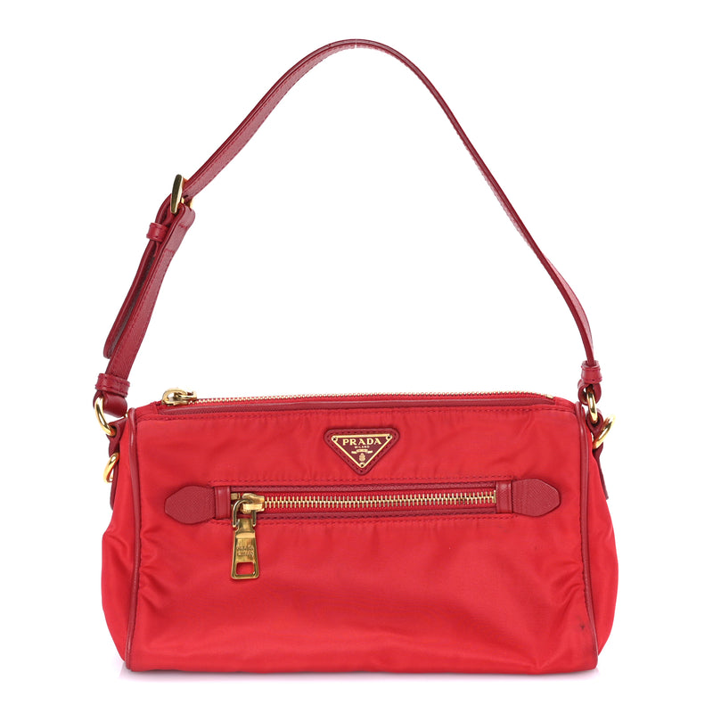  Prada Tessuto Nylon Small Shoulder Bag  Rosso