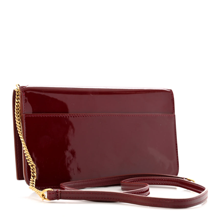 Saint Laurent Patent Monogram Phone Holder Crossbody Chataigne Image 3