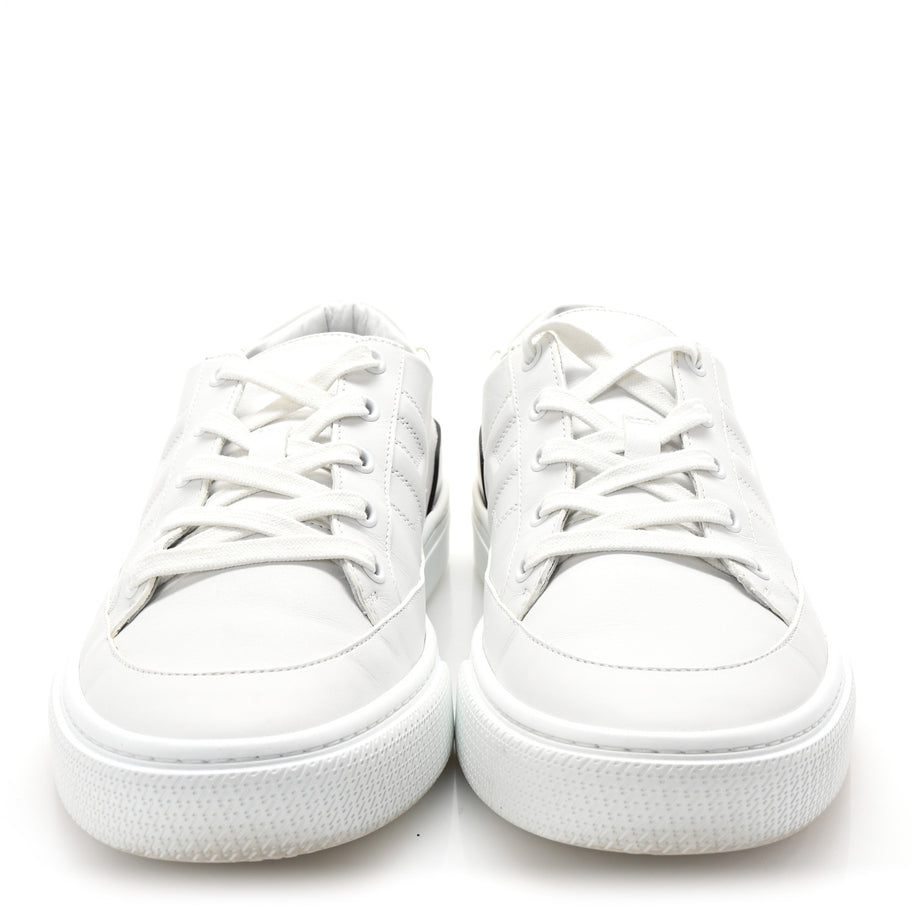 Hermes Calfskin Mens Deep Sneakers 42 White Black Image 3