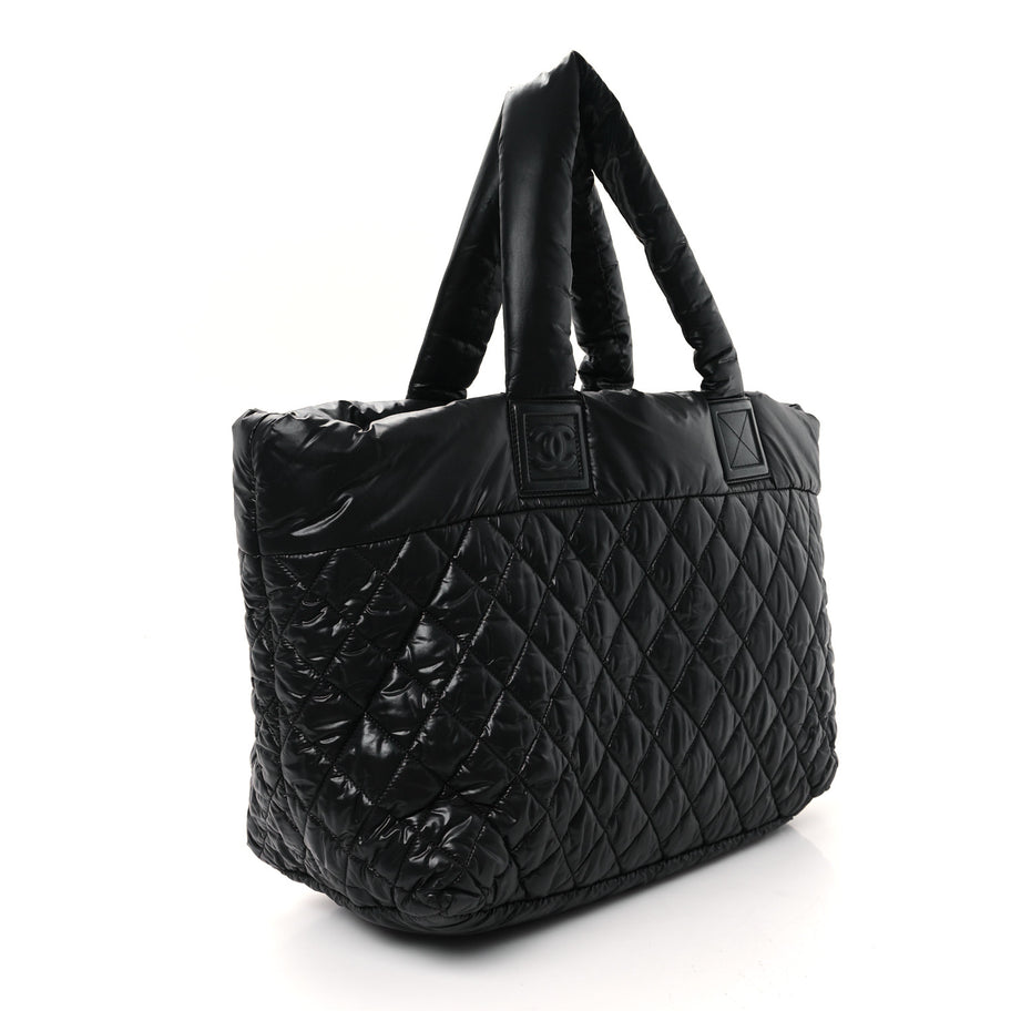 Chanel Nylon Quilted Large Coco Cocoon Tote Black Image 3