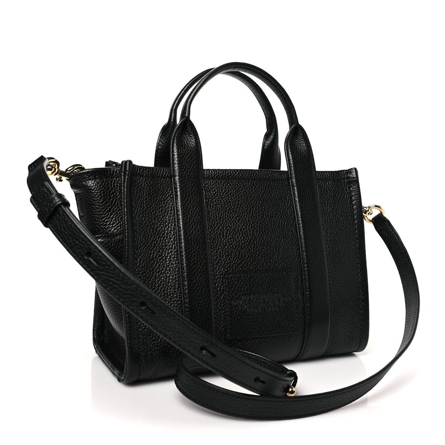 Marc Jacobs Grained Calfskin Small The Tote Bag Black Image 3