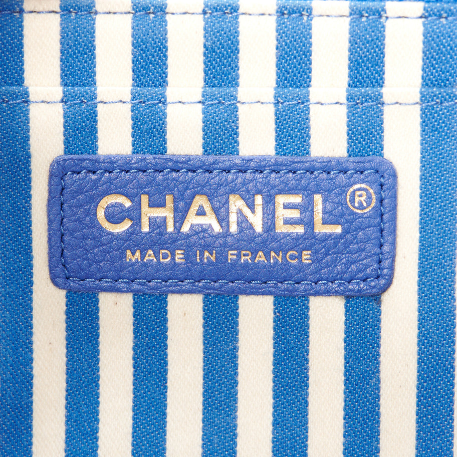 Chanel Calfskin Quilted Chevron Small Single Flap Blue Image 6