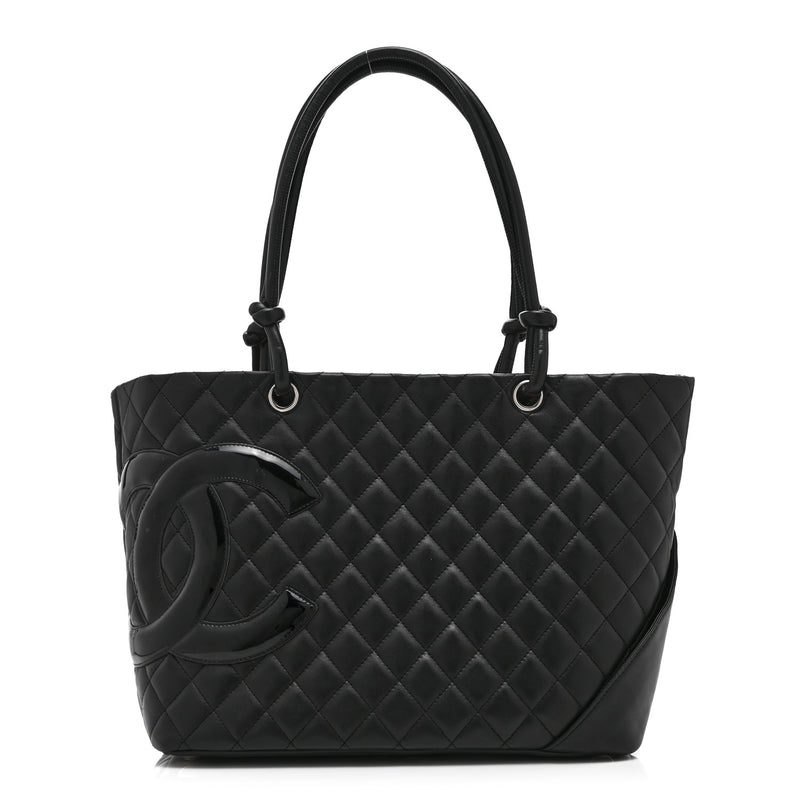  Chanel Calfskin Quilted Large Cambon Tote Black