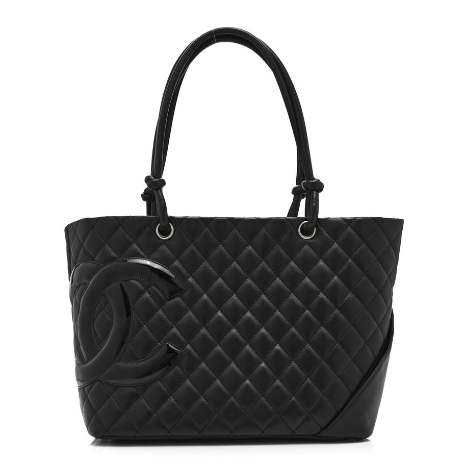 Chanel Calfskin Quilted Large Cambon Tote Black Image 1
