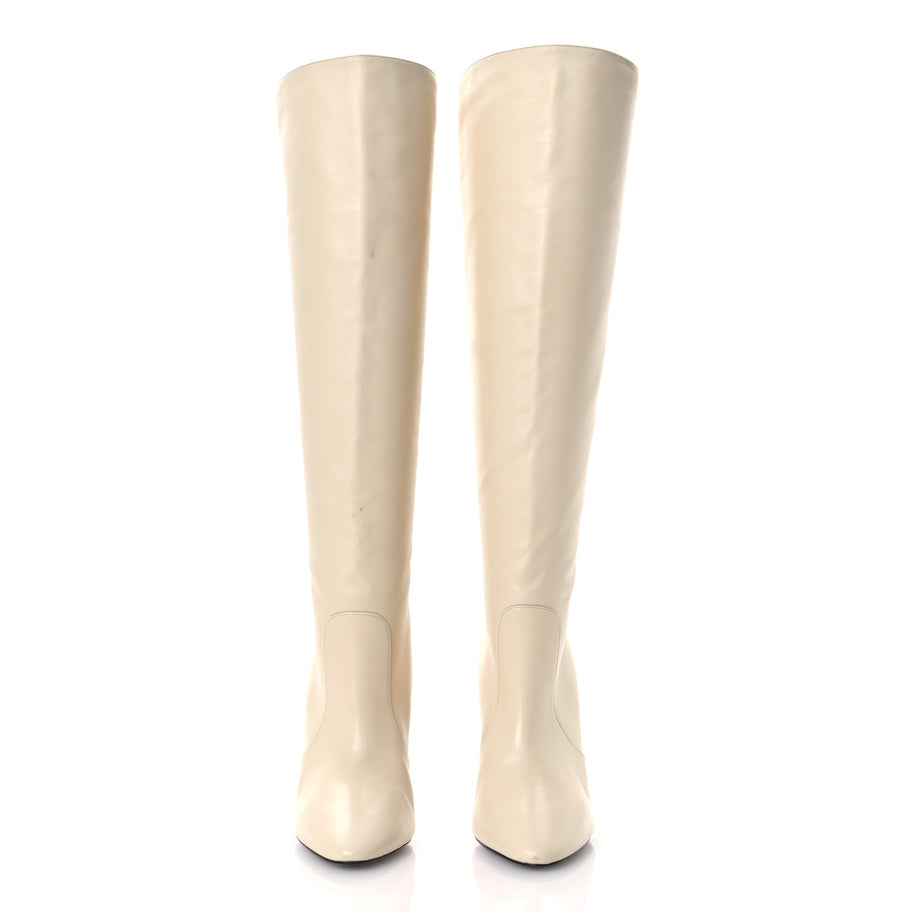 Saint Laurent Lambskin Koller 110 Tall Boots 40 Real Beige Image 3
