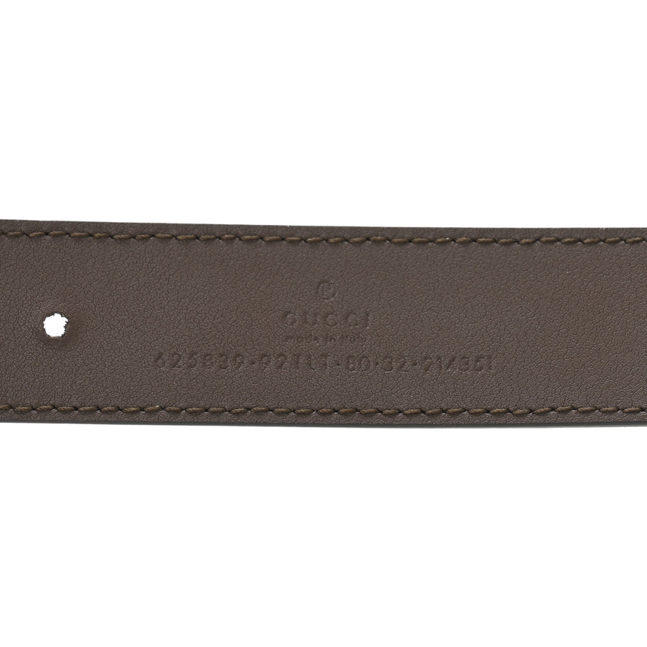 Gucci GG Supreme Monogram Matte Plutone Calfskin Double G 30mm Belt 80 32 Beige Ebony New Acero Image 5