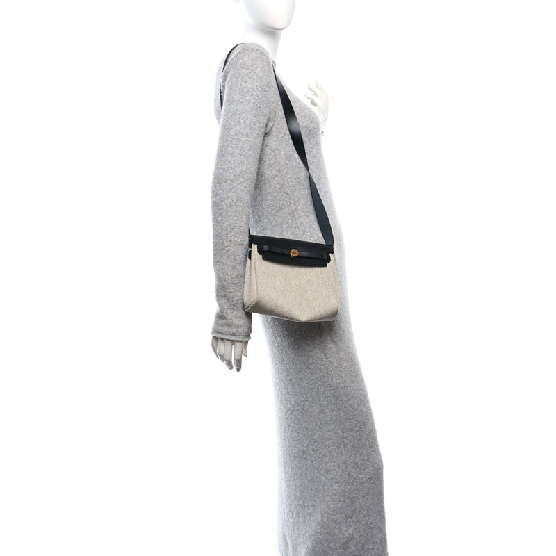  Hermes Military Toile Vache Hunter Herbag Zip Retourne 20 Ecru Black