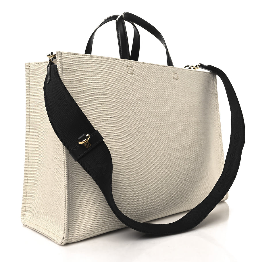 Givenchy Canvas Medium G-Tote Beige Black Image 3
