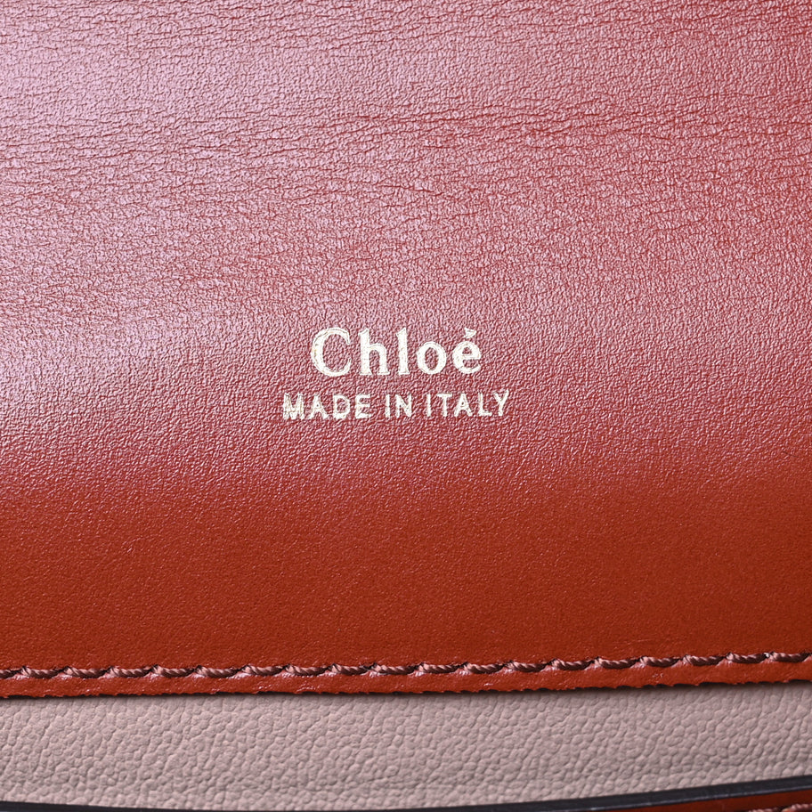 Chloe Shiny Goatskin Calfskin Mini Aby Chain Shoulder Bag Sepia Brown Image 6