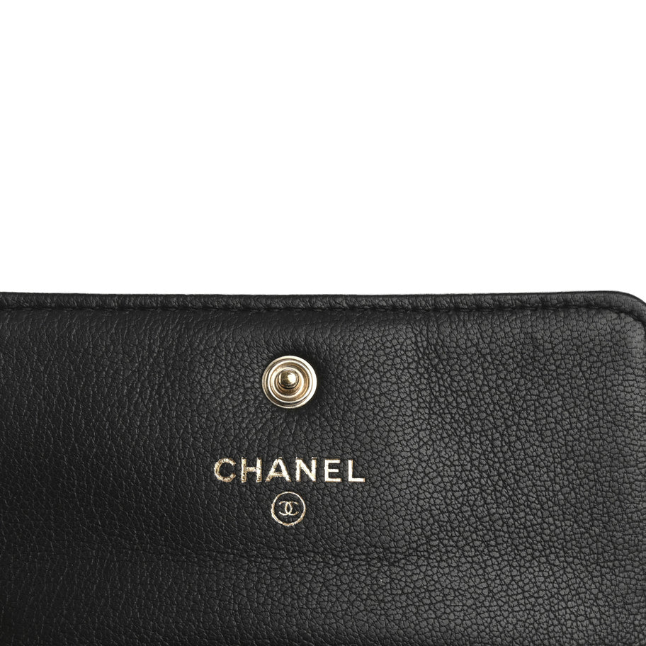 Chanel Goatskin CC Compact Flap Wallet Black Image 6