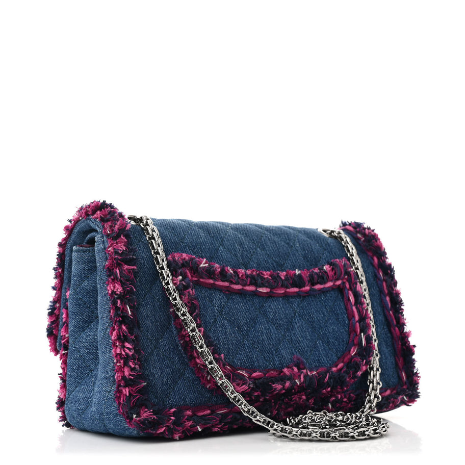 Chanel Denim Tweed 2.55 Reissue 225 Flap Blue Dark Pink Image 3