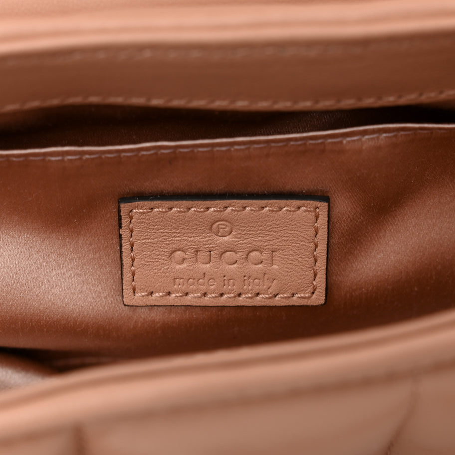 Gucci Nappa Vertical Matelasse Medium Maxi Horsebit Chain Shoulder Bag Rose Beige Image 6