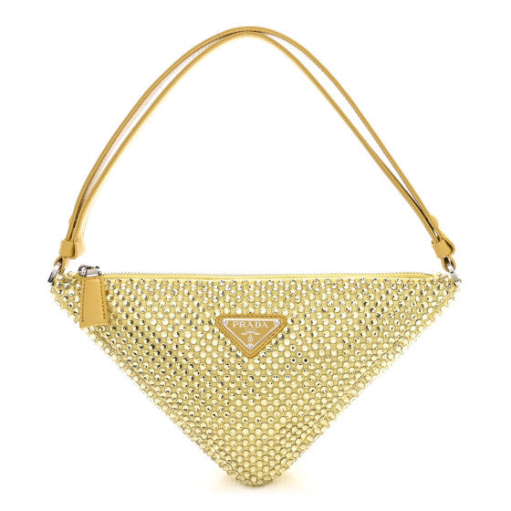 Prada Satin Crystal Triangle Pouch Ananas Image 1