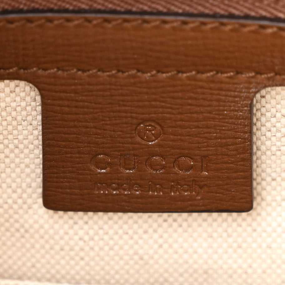 Gucci GG Supreme Monogram Azalea Calfskin Boutique Horsebit 1955 Top Handle Bag Beige Ebony Brown Sugar Image 6