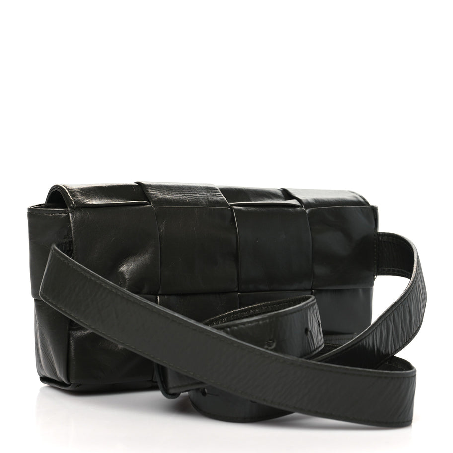 Bottega Veneta Paper Calfskin Intrecciato Cassette Belt Bag Raintree Image 3