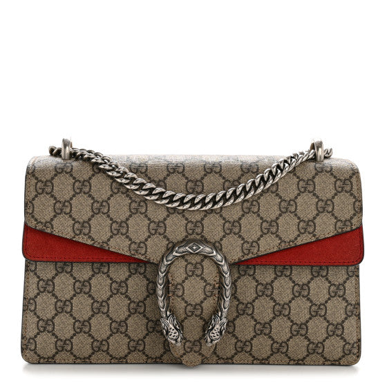  Gucci GG Supreme Monogram Small Dionysus Shoulder Bag Red