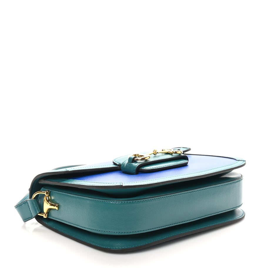 Gucci Azalea Calfskin Horsebit 1955 Shoulder Bag Imperial Blue Pavone Image 4