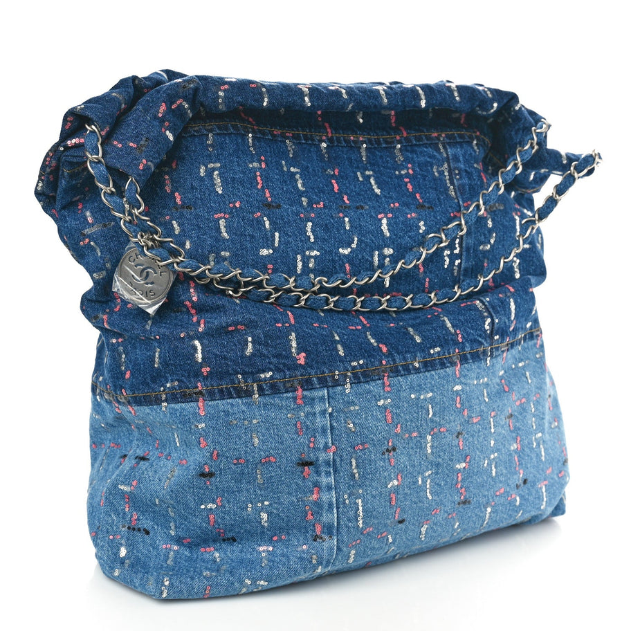 Chanel Denim Sequin 22 Blue Image 4