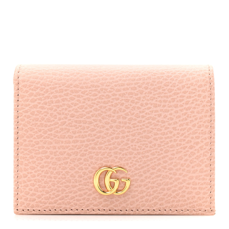  Gucci Dollar Calfskin GG Marmont Card Case Perfect Pink