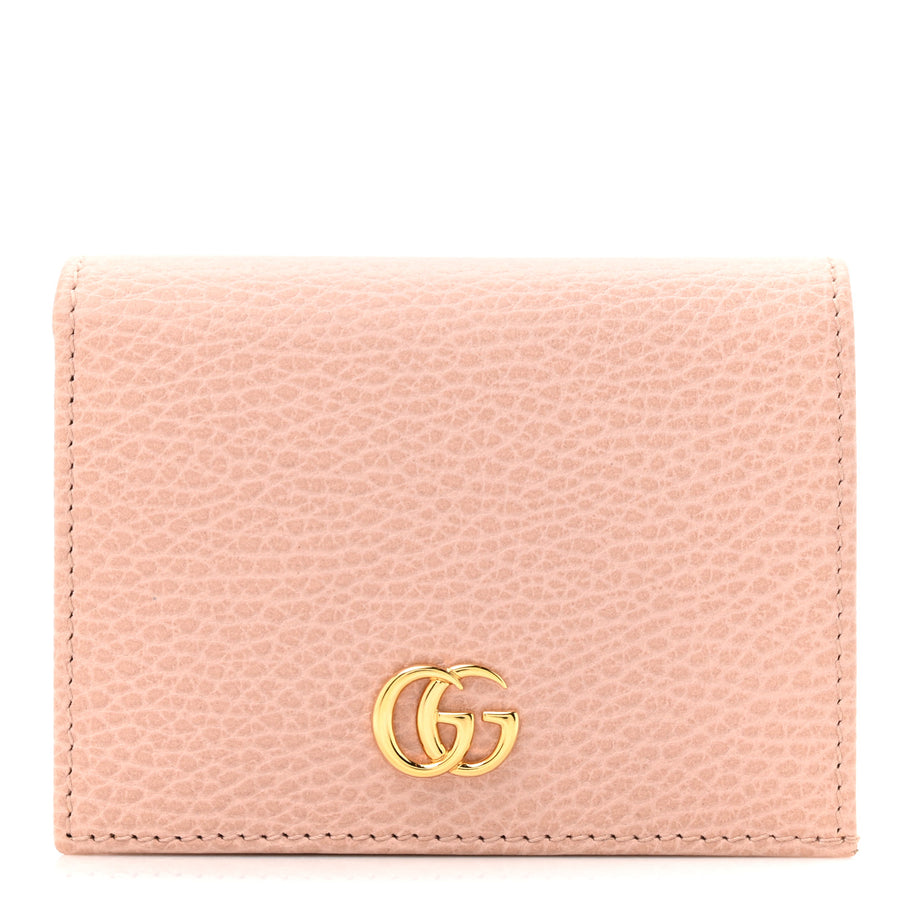 Gucci Dollar Calfskin GG Marmont Card Case Perfect Pink Image 1